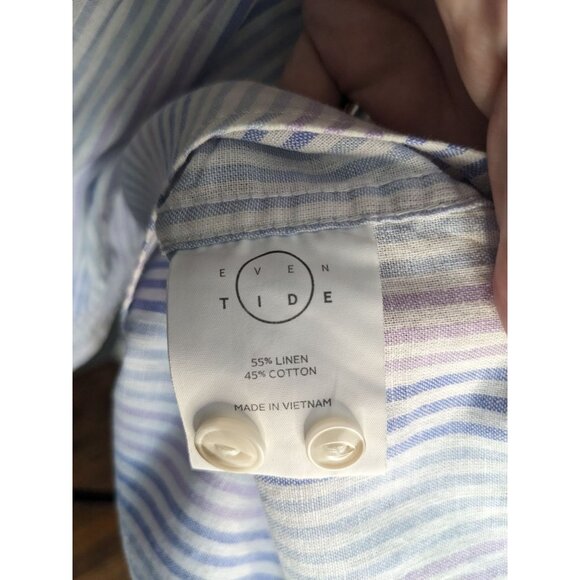 Even Tide Men's Striped Linen/Cotton Blend Button-Up Shirt‎ - 3XL - Picture 10 of 11